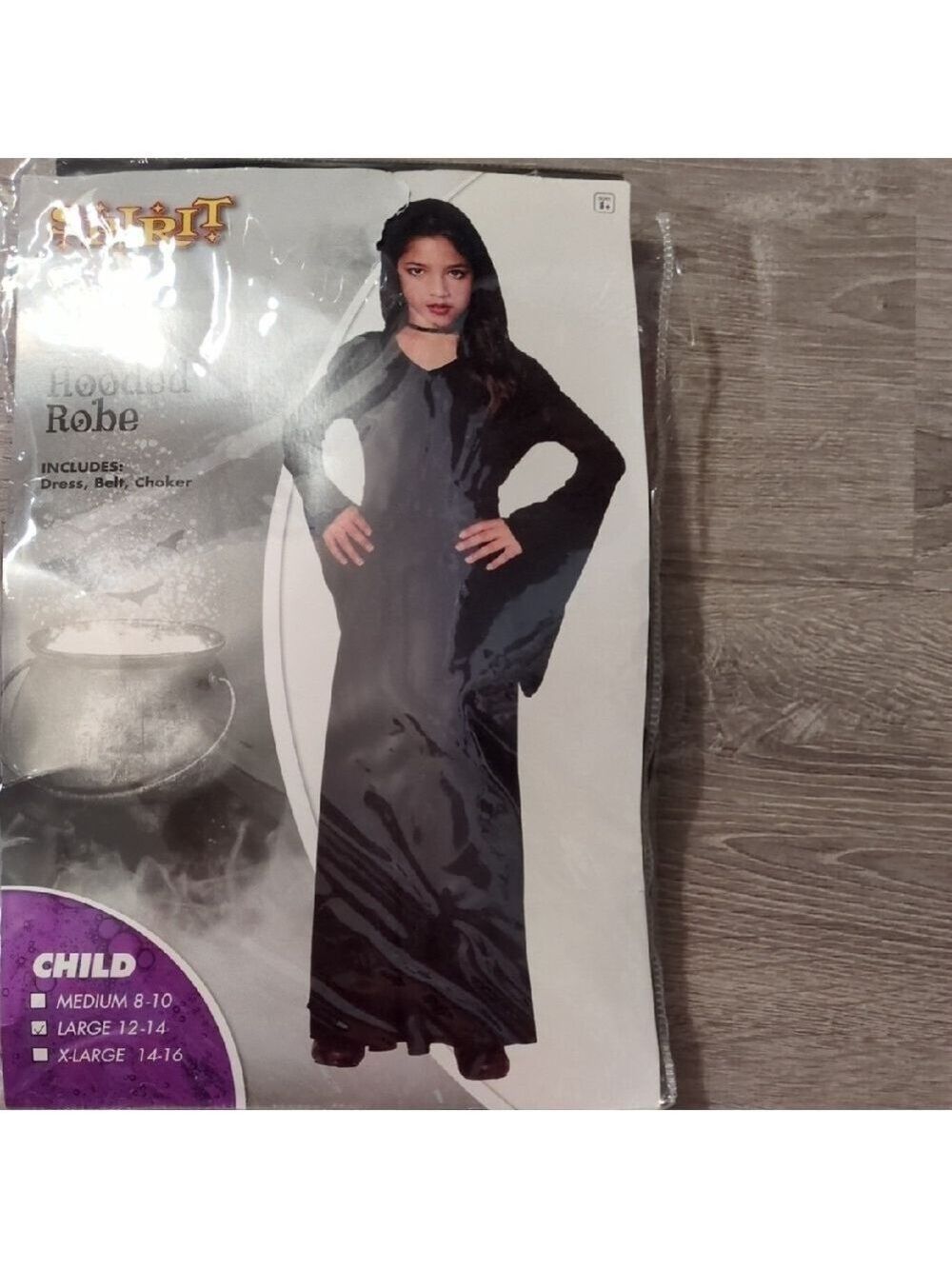 Spirit Halloween Costume Hooded Robe Size Large (12-14)